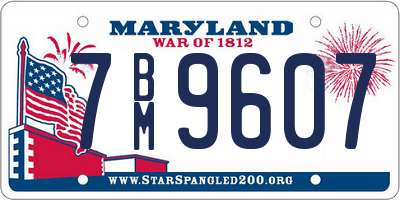 MD license plate 7BM9607