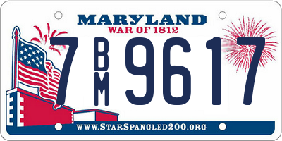 MD license plate 7BM9617