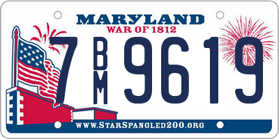 MD license plate 7BM9619