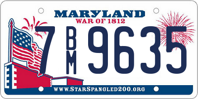 MD license plate 7BM9635