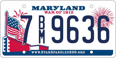 MD license plate 7BM9636
