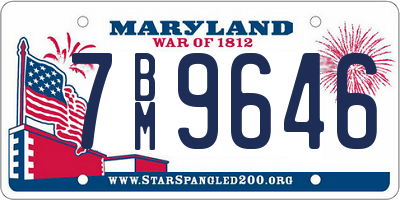 MD license plate 7BM9646