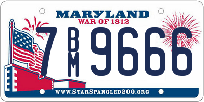 MD license plate 7BM9666
