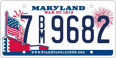 MD license plate 7BM9682