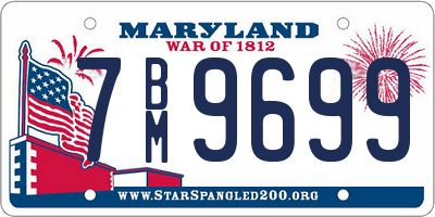 MD license plate 7BM9699