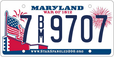 MD license plate 7BM9707