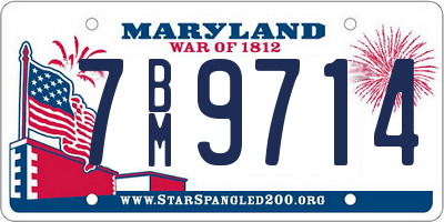 MD license plate 7BM9714