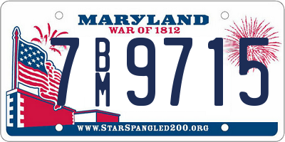MD license plate 7BM9715