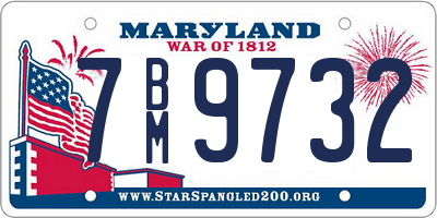 MD license plate 7BM9732