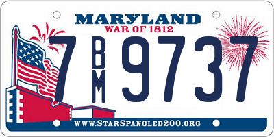 MD license plate 7BM9737