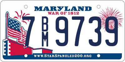 MD license plate 7BM9739