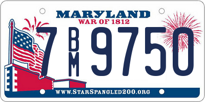 MD license plate 7BM9750