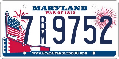 MD license plate 7BM9752