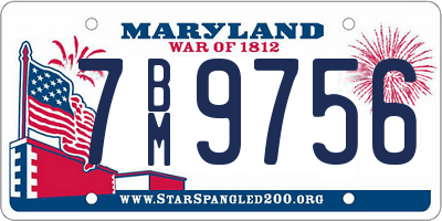 MD license plate 7BM9756