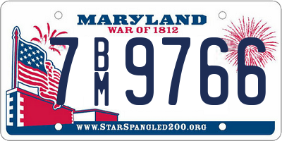 MD license plate 7BM9766