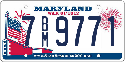 MD license plate 7BM9771