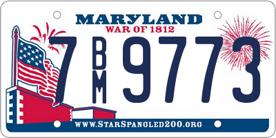 MD license plate 7BM9773