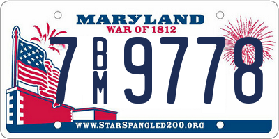 MD license plate 7BM9778
