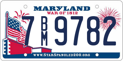 MD license plate 7BM9782