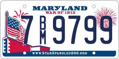 MD license plate 7BM9799