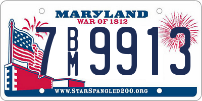 MD license plate 7BM9913