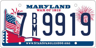 MD license plate 7BM9919