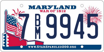 MD license plate 7BM9945