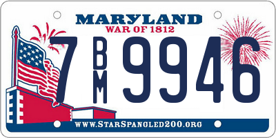 MD license plate 7BM9946