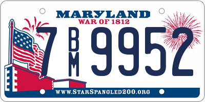 MD license plate 7BM9952