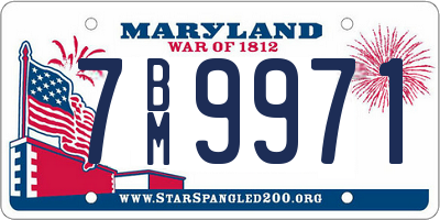 MD license plate 7BM9971