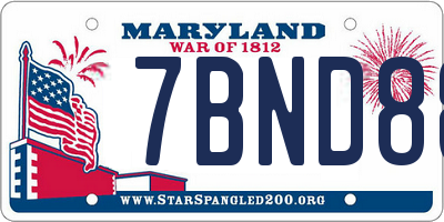 MD license plate 7BND88