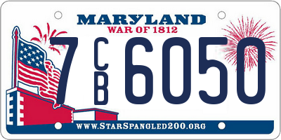 MD license plate 7CB6050