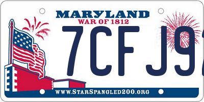 MD license plate 7CFJ92