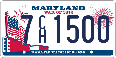 MD license plate 7CH1500