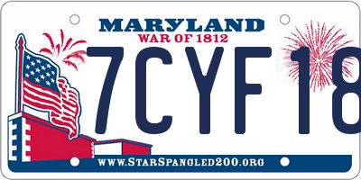 MD license plate 7CYF189