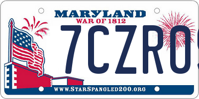 MD license plate 7CZR09