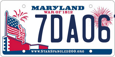 MD license plate 7DA067