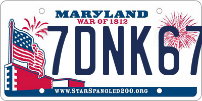 MD license plate 7DNK67O