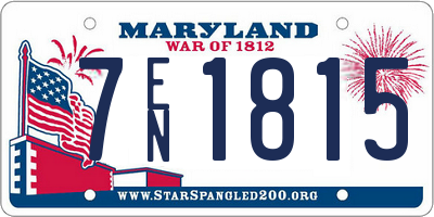 MD license plate 7EN1815