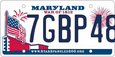 MD license plate 7GBP482