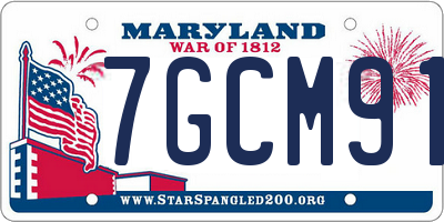 MD license plate 7GCM910