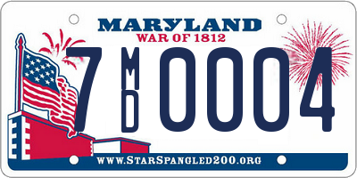 MD license plate 7MD0004