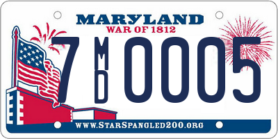 MD license plate 7MD0005