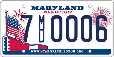 MD license plate 7MD0006