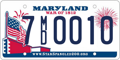 MD license plate 7MD0010