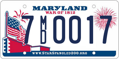 MD license plate 7MD0017