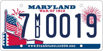 MD license plate 7MD0019