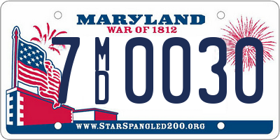 MD license plate 7MD0030