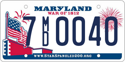 MD license plate 7MD0040