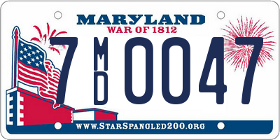 MD license plate 7MD0047